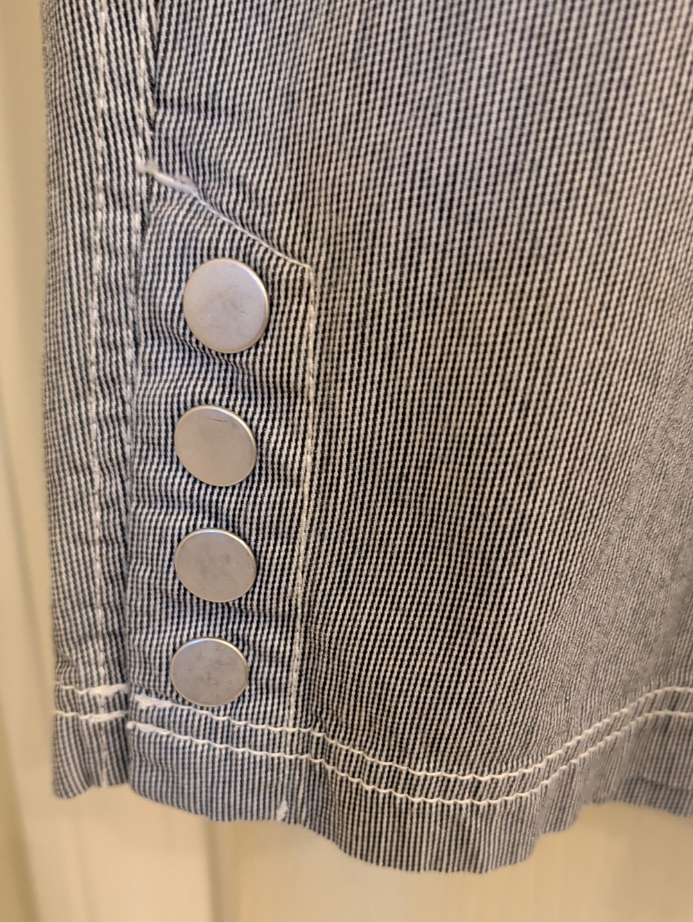 Style & Co. Light Blue Striped Capris | Women’s Size 18W | Snap Hem Detail - Picture 3 of 9